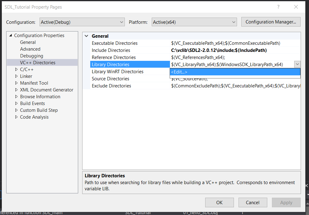 edit library directories