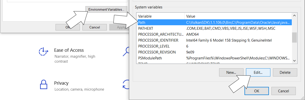 edit path vars