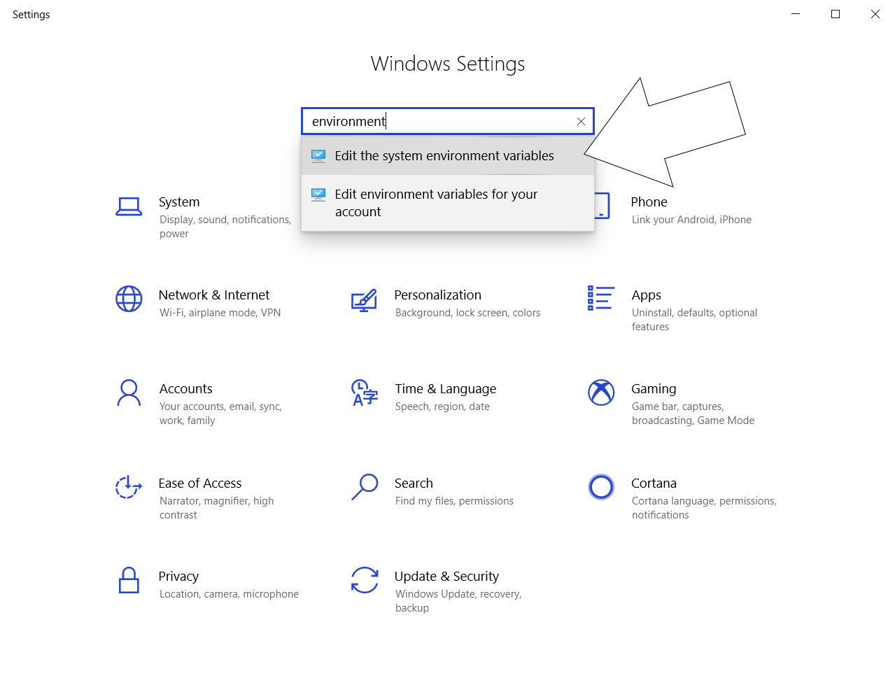 edit env vars