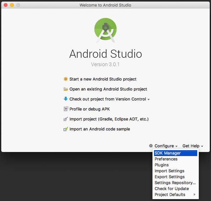 configure sdk manager
