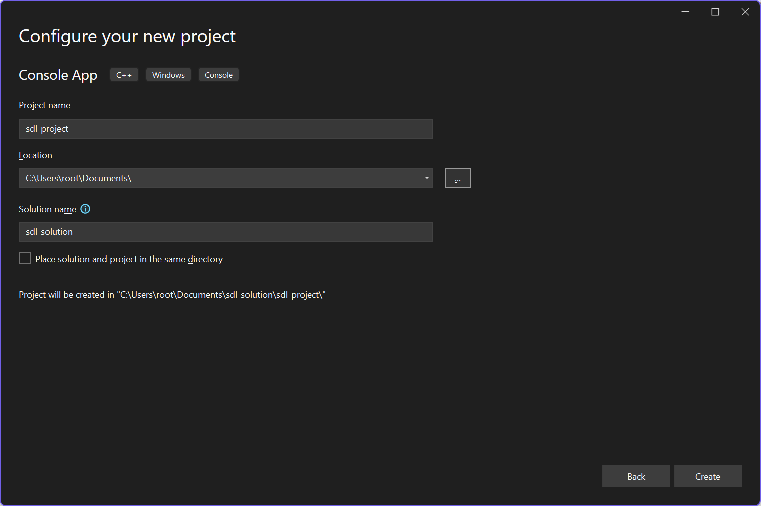 Visual Studio console app